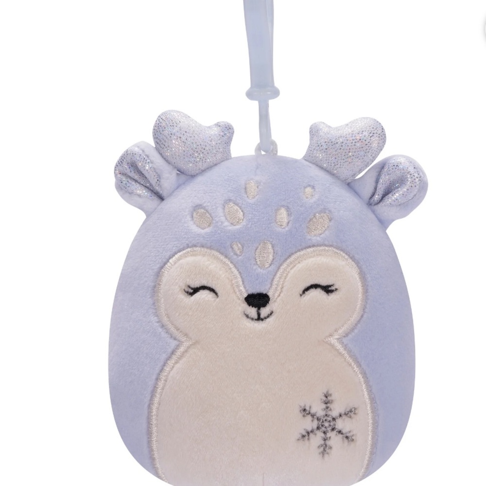 Squishmallows Official Plush 3.5 inch Farryn the Fawn Reindeer Stuffed Clip On